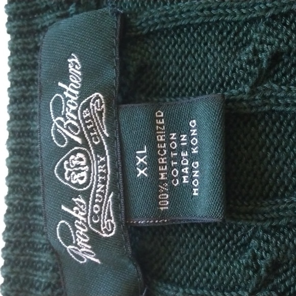 Brooks Brothers Country Club XXL Dark Green Cable Knit Sweater - Picture 7 of 11